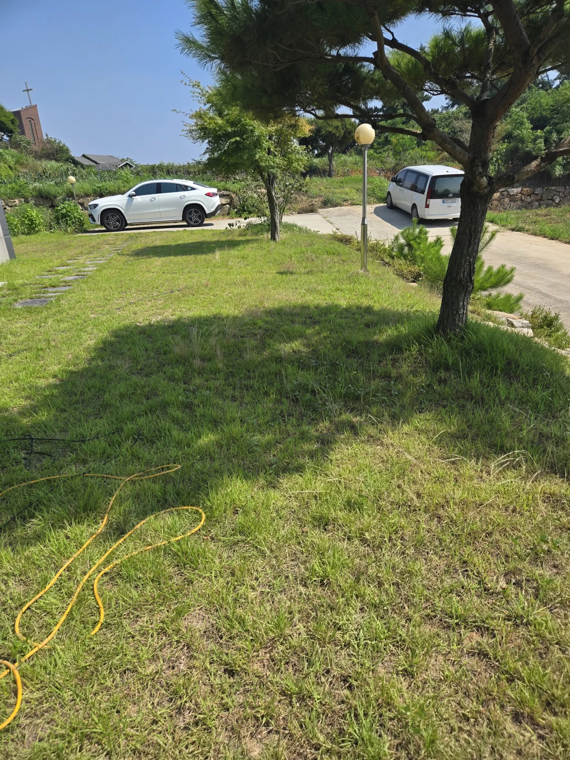 마당 잔디 상태 점검·기초 관리 실습 사진