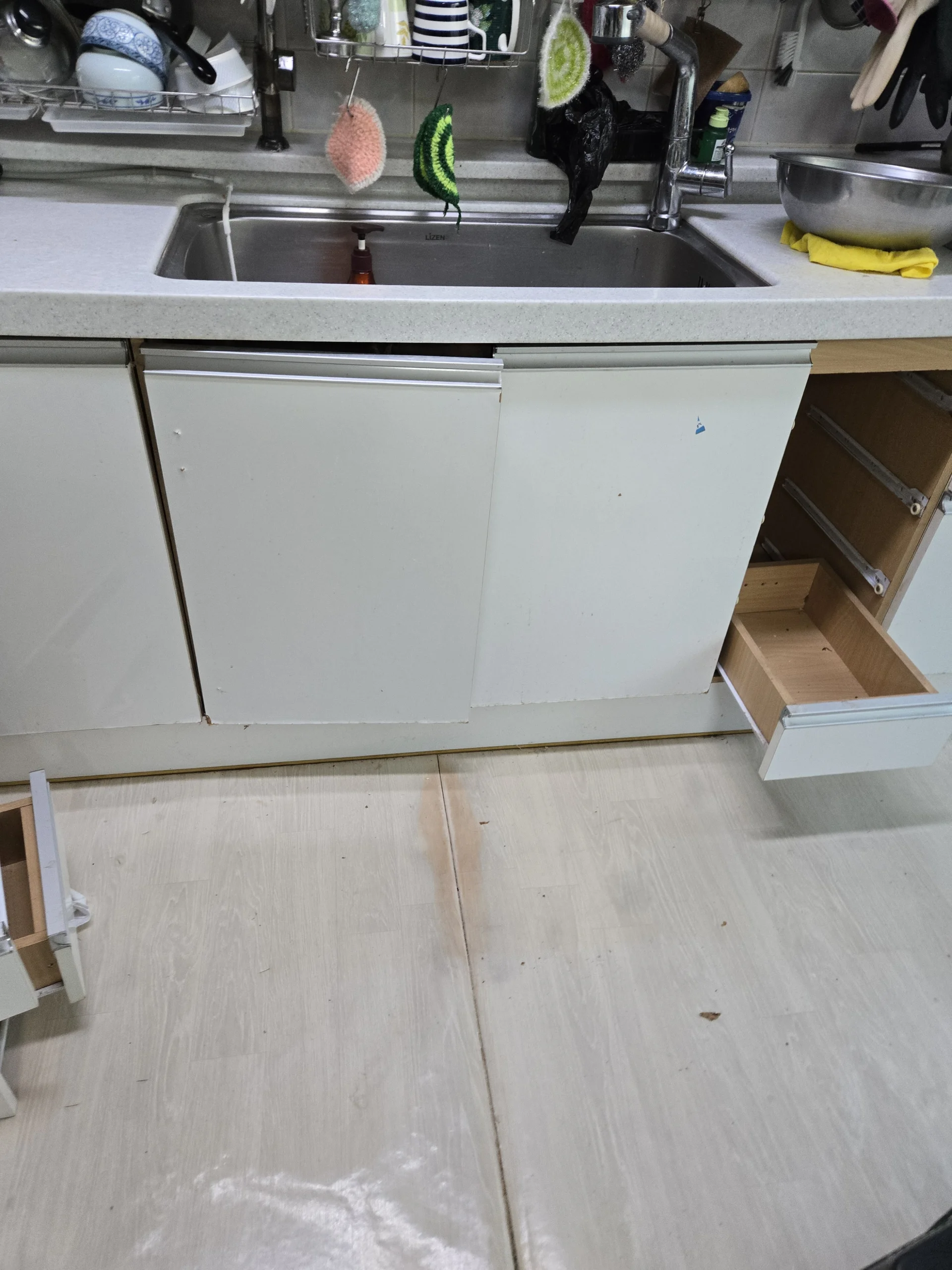 싱크대 배수관 막힘 해결 실습 실습 사진